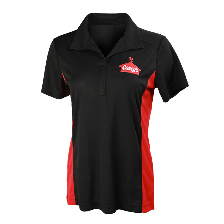 CGR Ladies Black/Red SS Polo Shirt/Embr