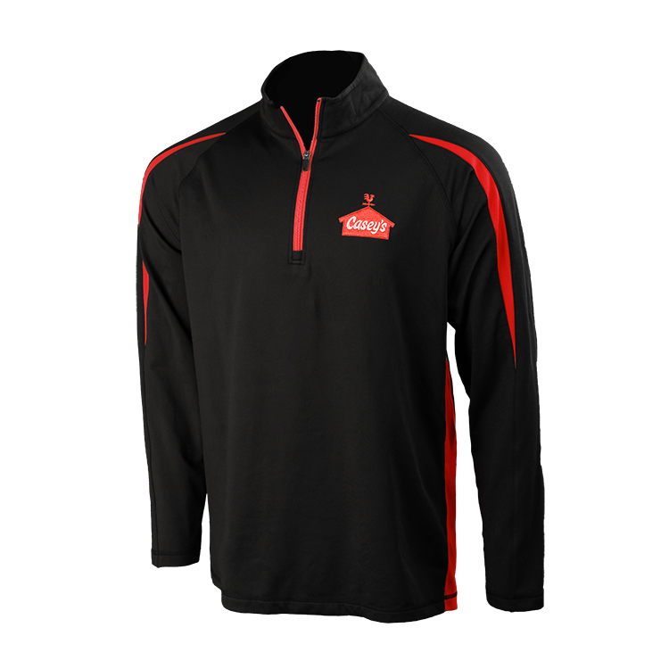 CGR Unisex Black/Red 1/4  Zip Pullover/Embr